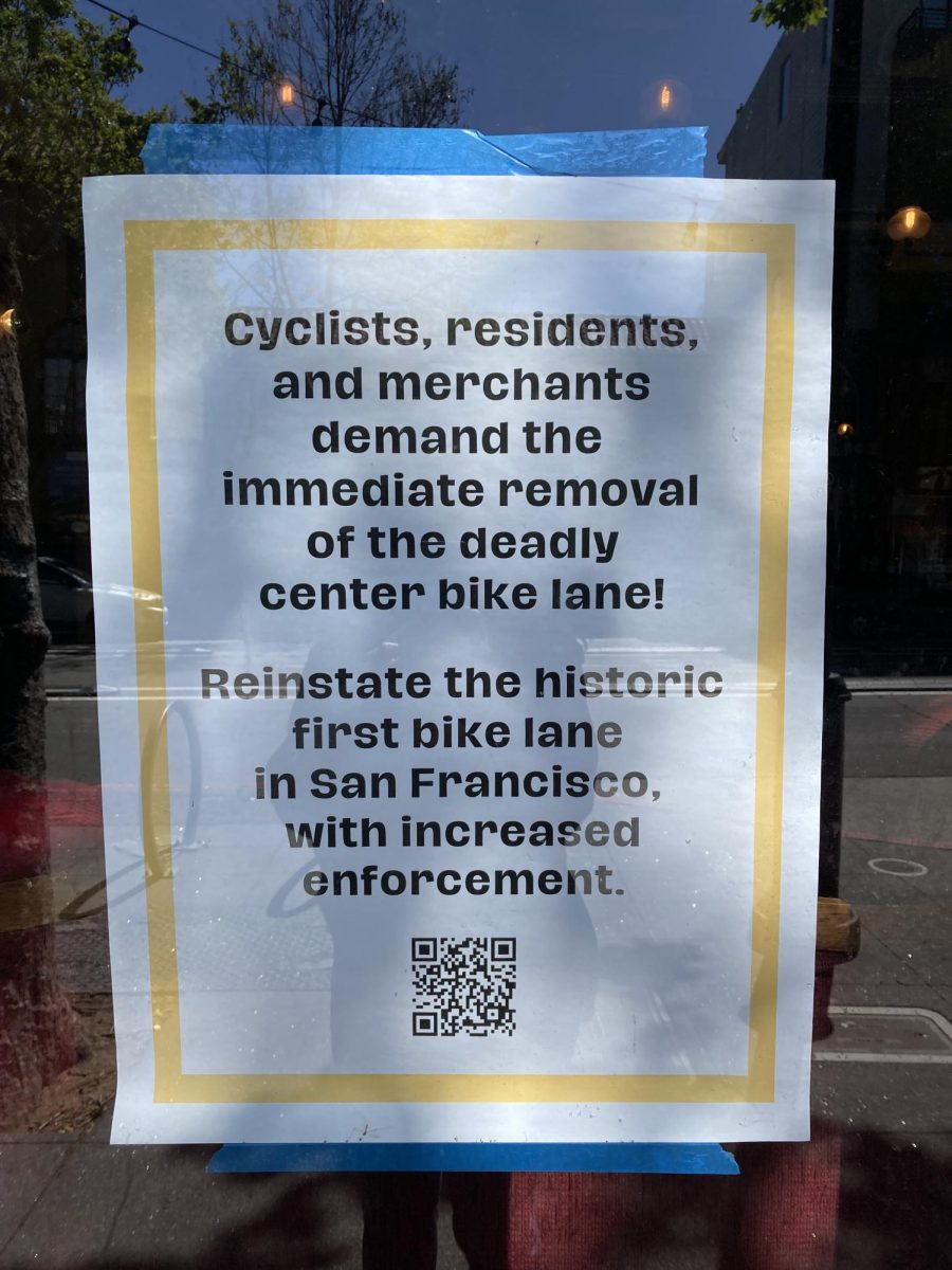 Sign posted on many small businesses on Valencia