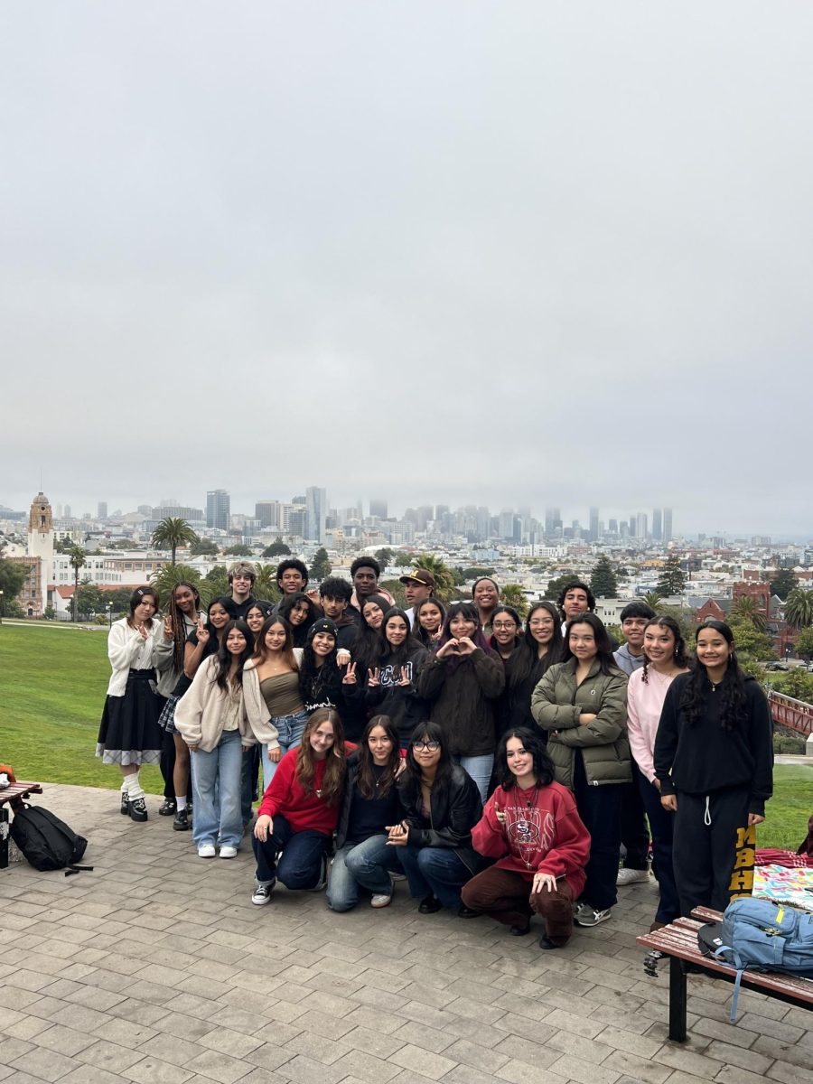 Seniors at the top of Dolores Park for Senior Sunrise, class of 2025.