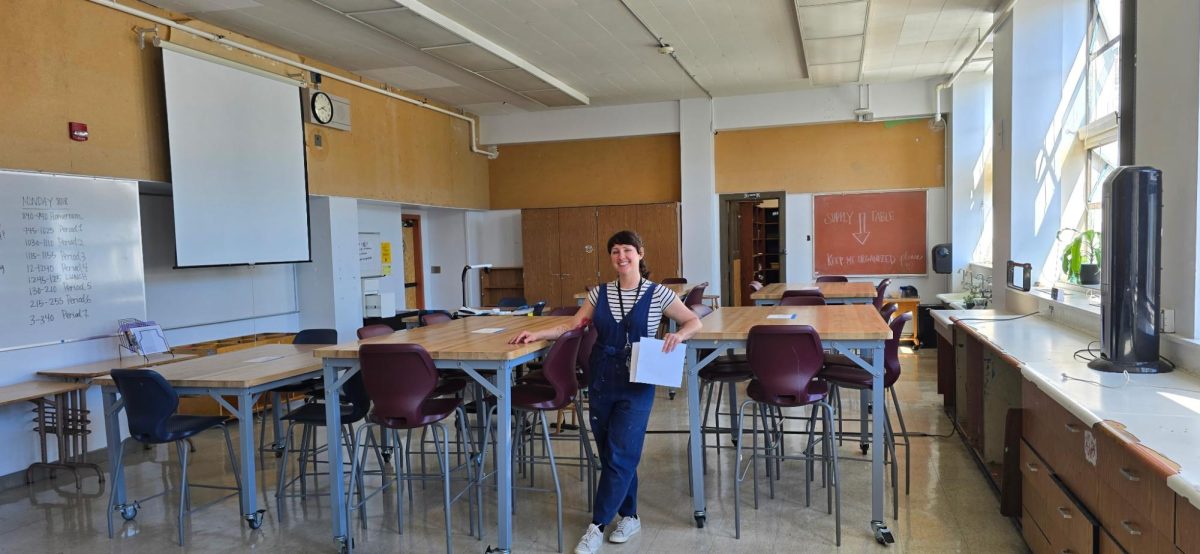 Ms. Stroebe in her new MHS classroom, 337