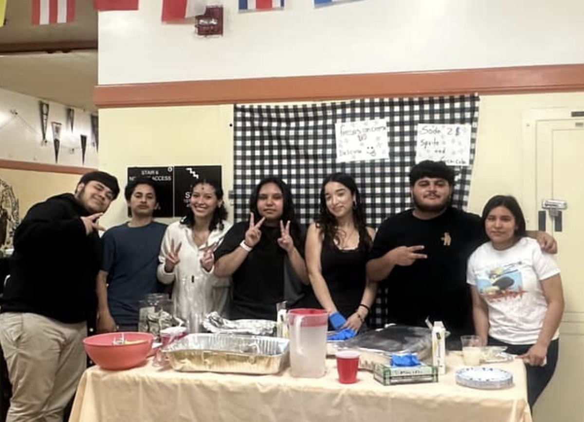 Caysey Vazquez, third from right, and her club at the Club Fair.