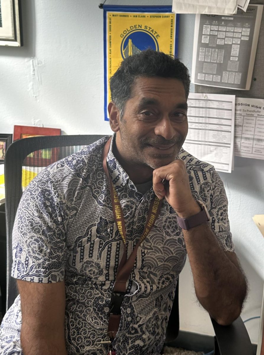 Chandra in his office at the Wellness Center. 