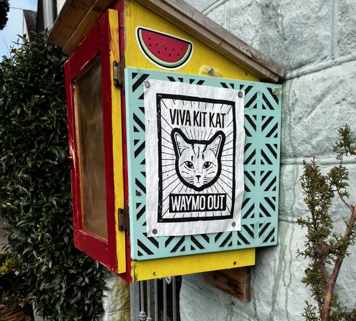 Widespread support of Kit Kat shown here on a neighborhood sign.
