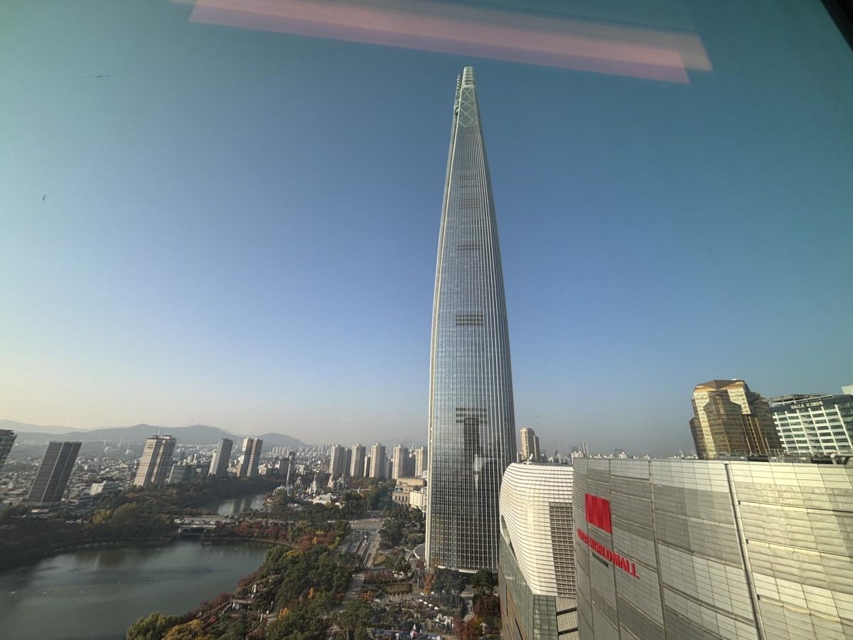X.O. Kitty season 3 takes place in Seoul, Korea. The Lotte World Tower is the largest building in Seoul, Korea.